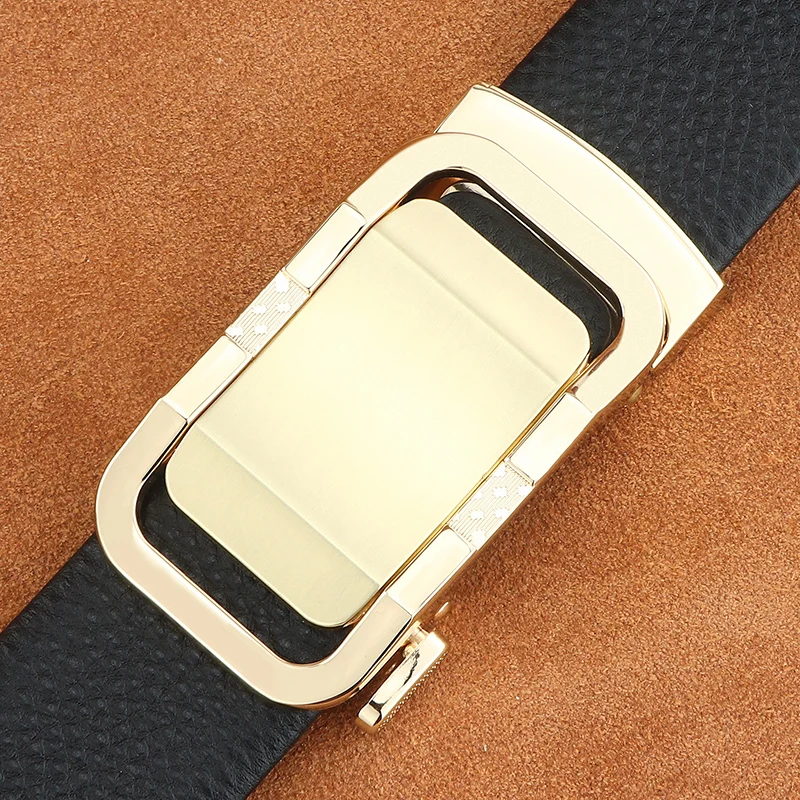 

High quality Belt men classic glossy Automatic Buckle designer luxury genuine leather young men commerce Waistband