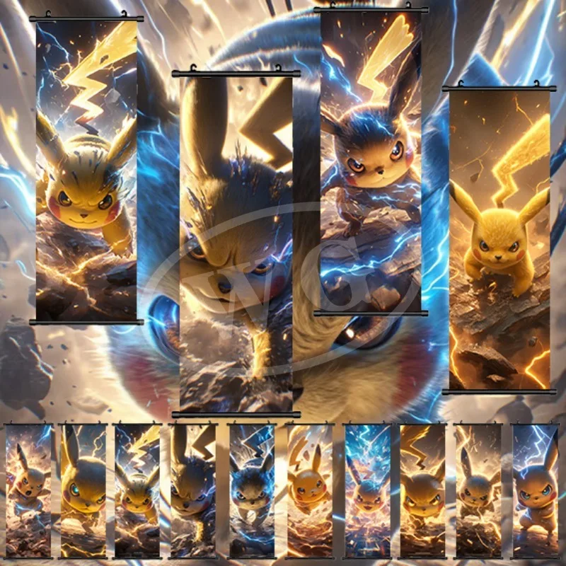 

Pok E Mon Decorative Painting Picachu Poster Scroll Painting Mens and Childrens Room Bedroom Entrance Wall Painting