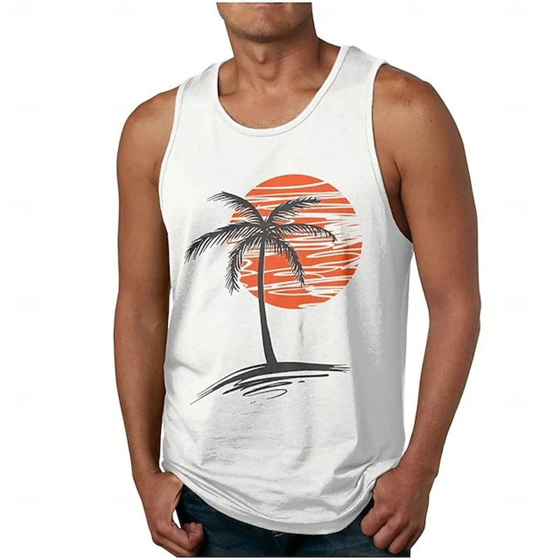 Men's Summer Sports Tank Tops 3D Print Setting Sun Graphic Casual Comfortable Sleeveless Vest Fashion Fitness Gym Men Tank Tops image 2