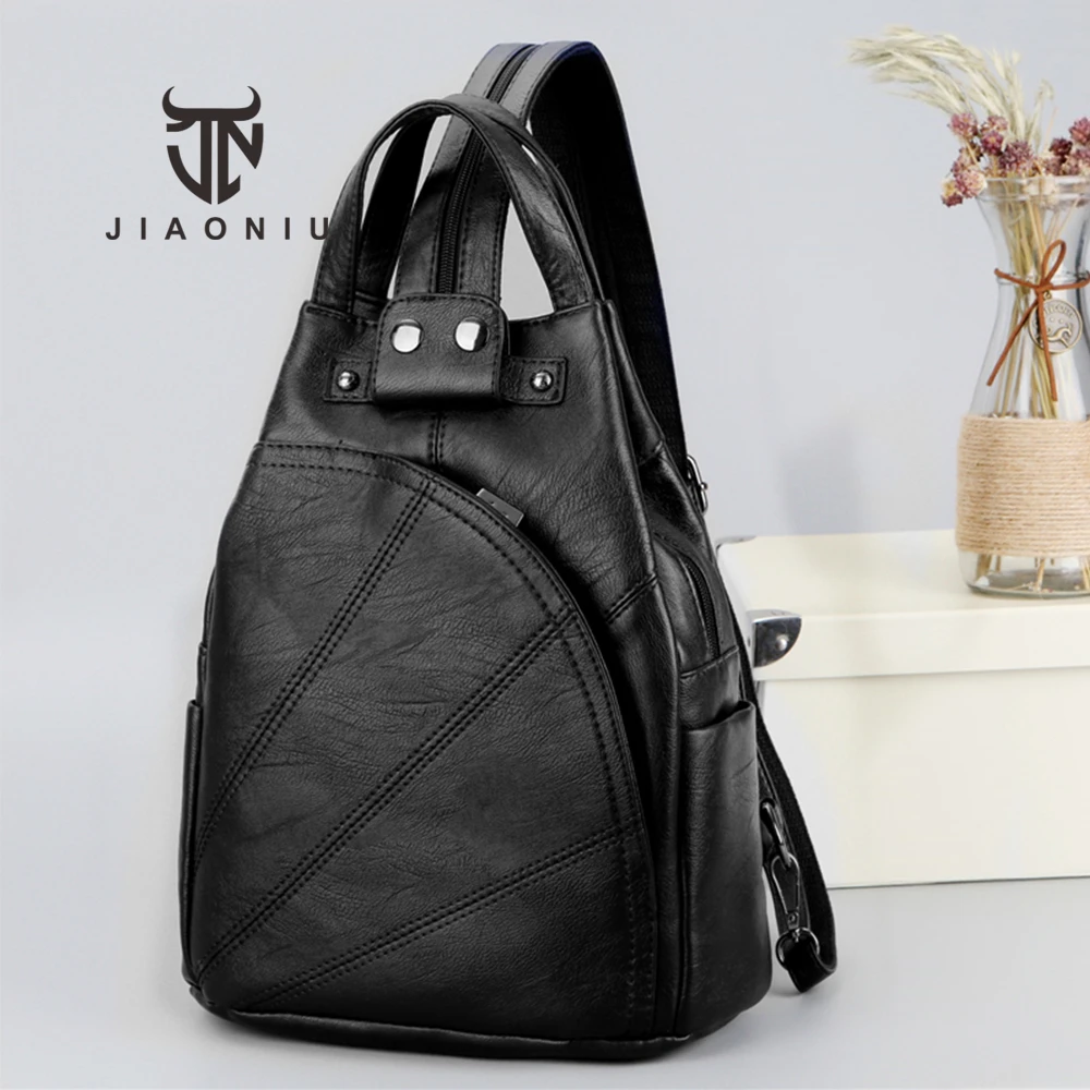 

Multifunctional New Women's Backpack Fashion Ladies Anti-theft Backpack Solid Color High Quality PU Leather Ladies Shoulder Bag