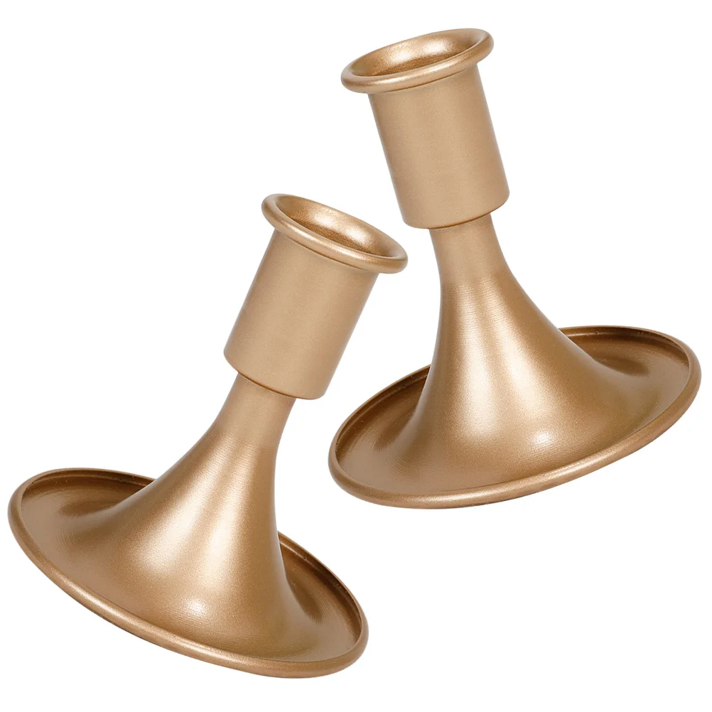 2pcs Retro Taper Holders Iron Art Candlestick European Style Tabletop Decor For Wedding Party Home Decoration Desktop