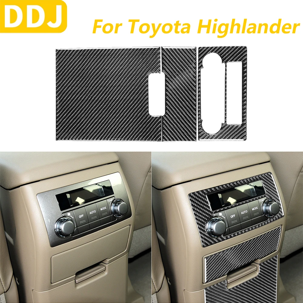 

Для Toyota Highlander 2008-2013 углеродное волокно задняя панель управления кондиционером крышка отделка автомобильные аксессуары декоративная наклейка
