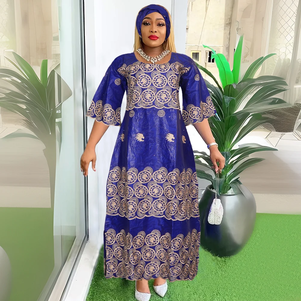 

BJL89 African Clothes For Women Bazin Dashiki Plus Size Dubai Turkey Muslim Kaftan Hijab Abayas Ladies Clothing