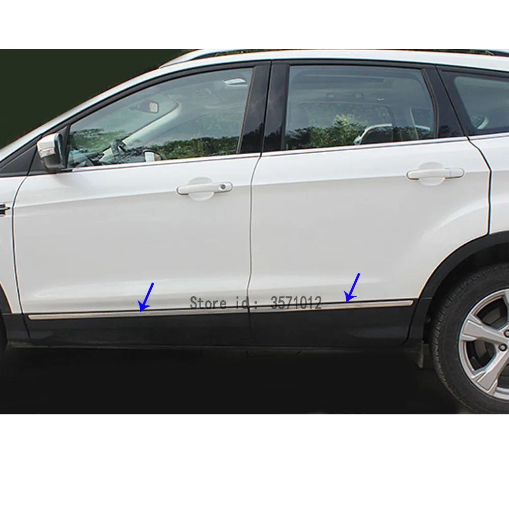 For Ford Kuga Escape 2013 2014 2015 2016 2017 2018 2019 2020 Cover Stainless Steel Side Door Body Trim Frame Lamp Stick Strip