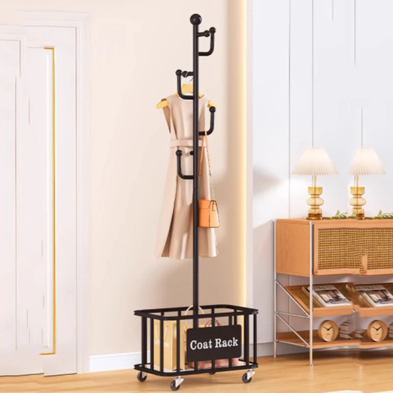 Multifunctional Storage Clothes Rack Stand Tree Branch Household Mobile Convenient Coat Rack Home Living Room Dormitory