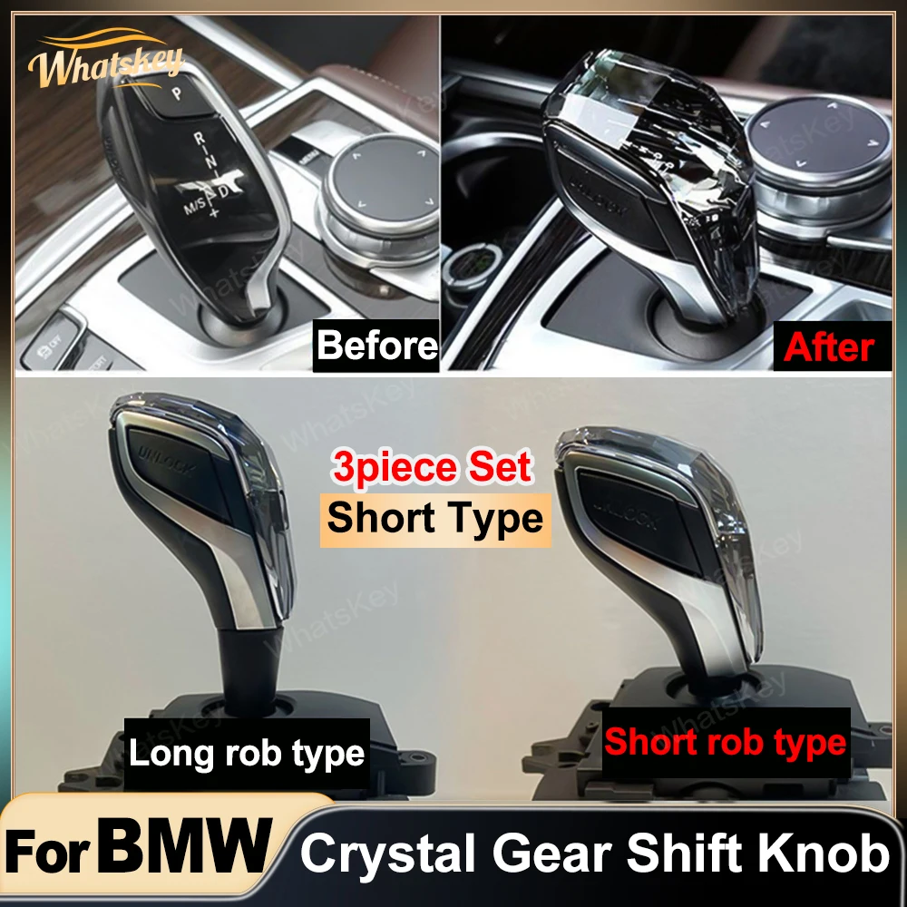 Crystal Gear Shift Knob Short Rod Type For BMW G30 G32 G01 G08 G11 G12 i8 F01 F10 F20 F30 F32 F25 F26 F15 F16 X5 X6 Short Type