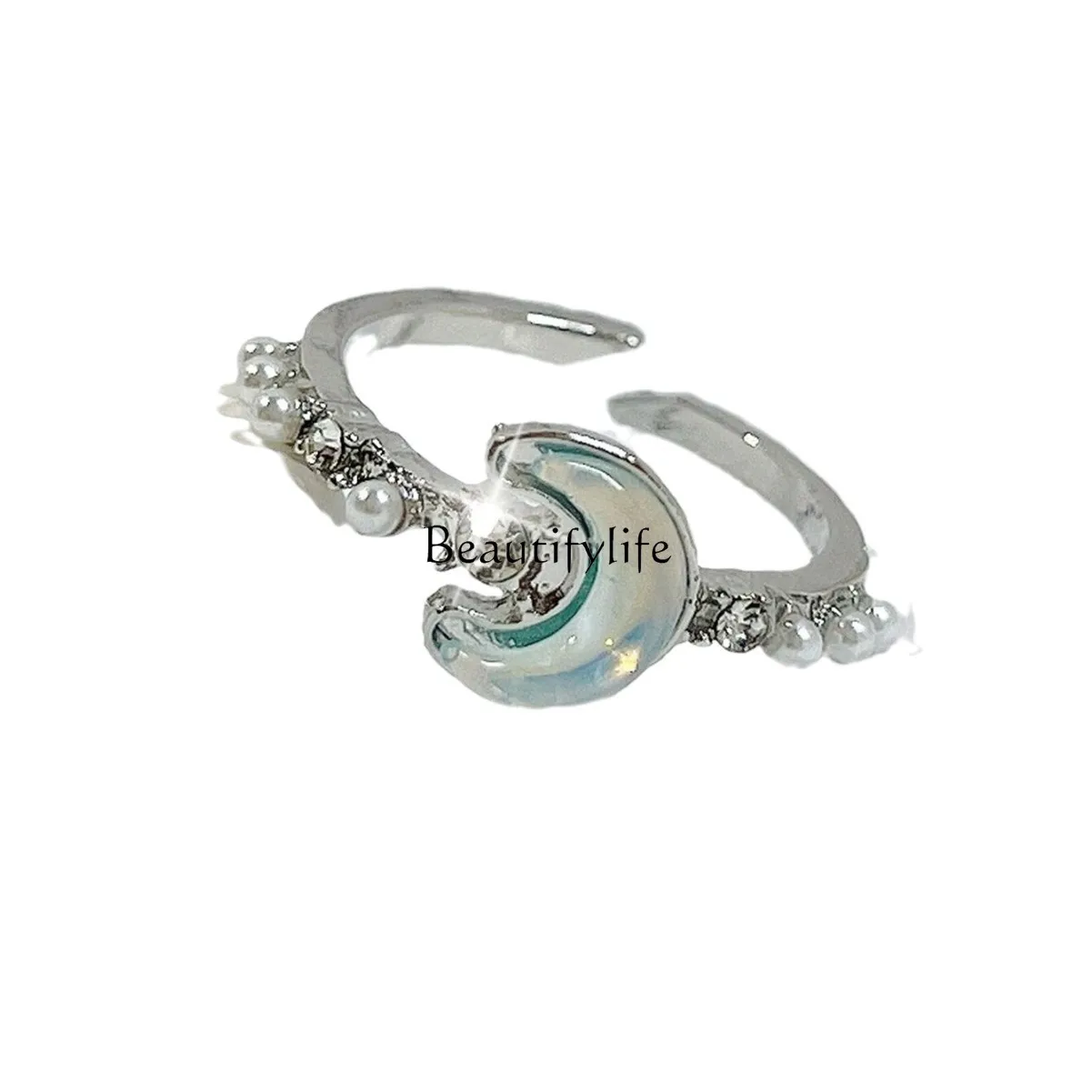 

Glacier Blue Moon Colorful Opening Adjustable Light Luxury High Sense Exquisite Fashion Jewelry