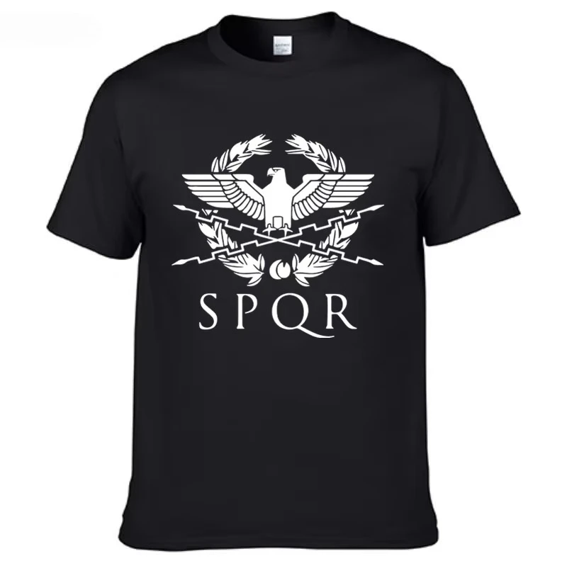 2026NEW SPQR Roman Gladiator Imperial Golden Eagle T-Shirt Mens Casual Short O-Neck T Shirt Harajuku Tops Tees Shirt Plus Y2K
