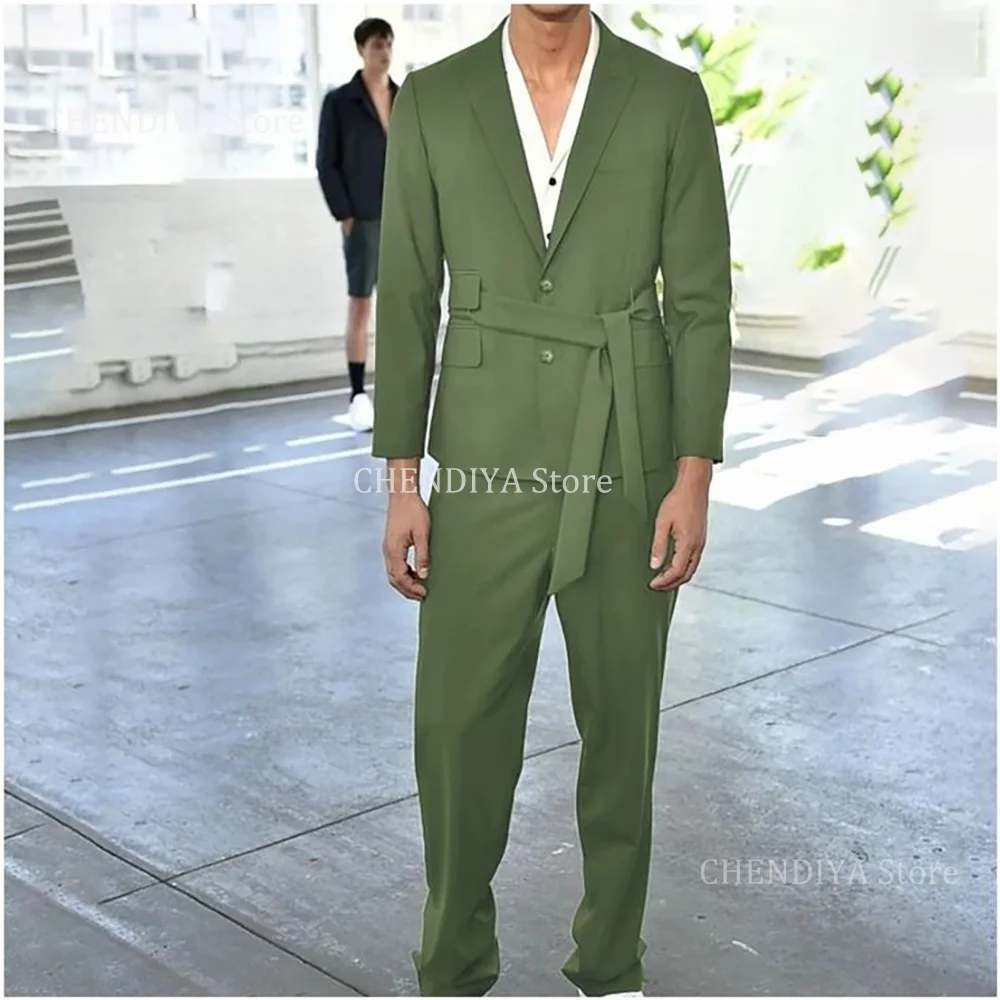 

Fashion Fresh Suits For Men Set 2 Pieces Chic Single Breasted Daily Office Work Dance Party Casual Loose Outfits Jacket Pants