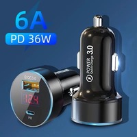 QC3.0 Alloy Car Charger Dual USB Fast Charger 6A 36W Quick Charge for Xiaomi Samsung Phone Car Charger Auto Supplies