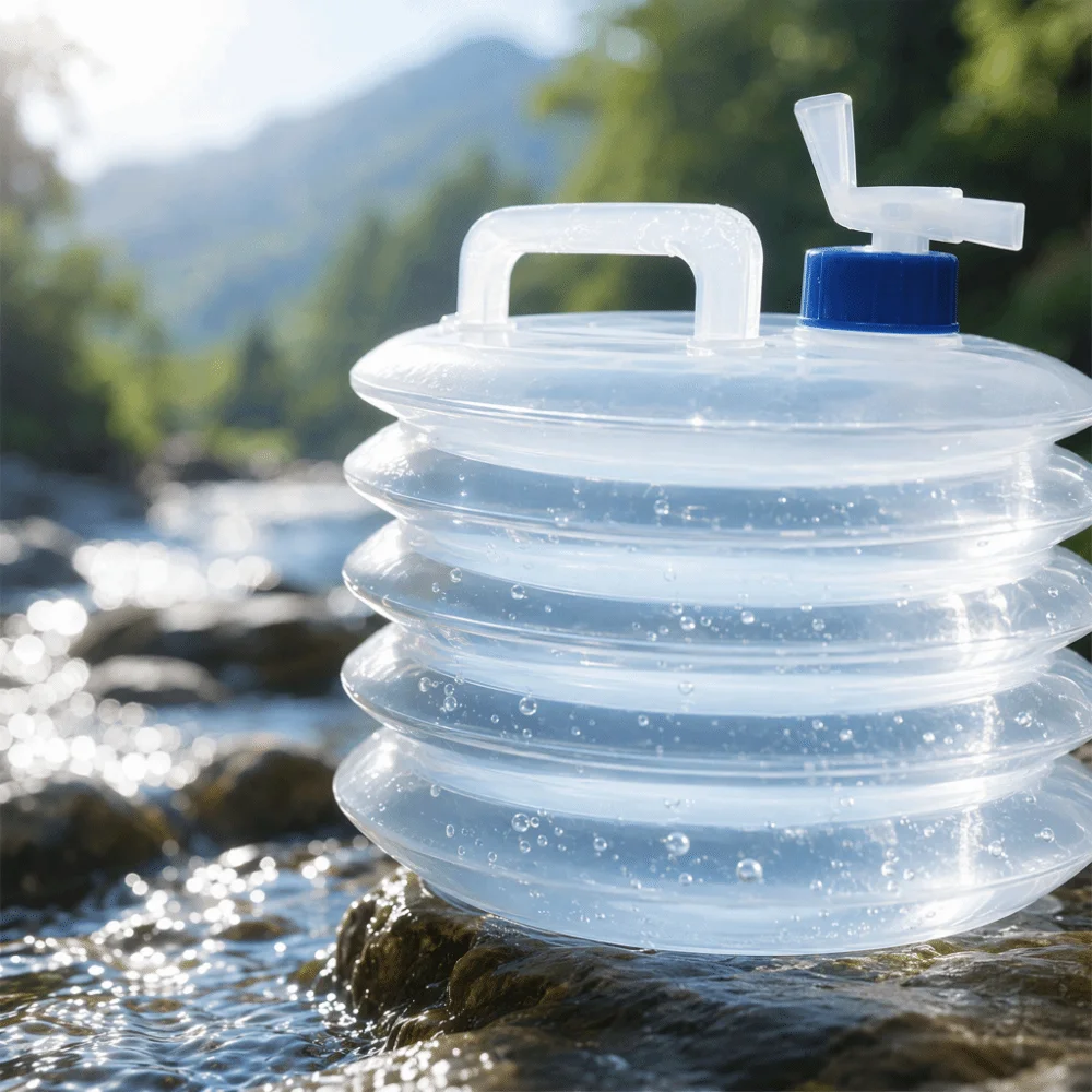 Large Capacity Folding Water Container 5L Bucket Packable Design Collapsible Water Canteen With Spigot Portable Water Storage