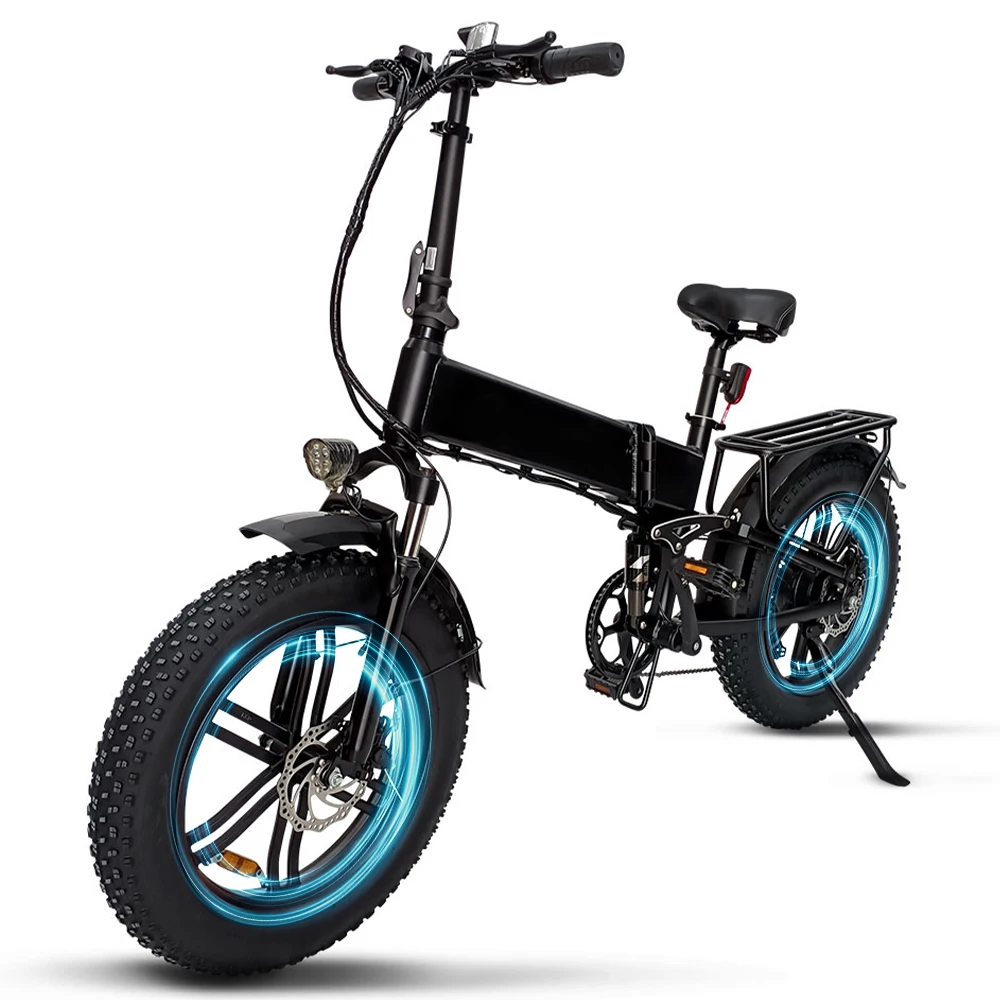 Foldable 20-inch mountain bike with fat tires, 1500W,48V,15A with electric bicycle, 25MPH, preferred for commuting, aluminum bod