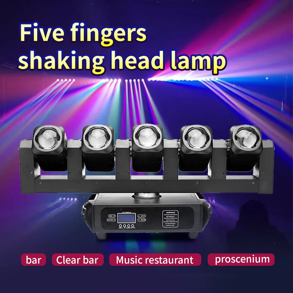 

Professional RGBW 4IN1 5X40W LED Beam Moving Head Light DMX512 Running For DJ Disco Party Wedding Stage Swing Bar Lighting Show