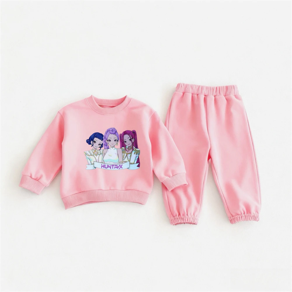 الأطفال الخريف زي بلوزات جميلة بلون السراويل قطعتين مجموعة لباس خارجي طفل طويل الأكمام شيطان الصيادين بلايز + السراويل