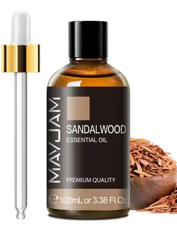 MAYJAM 1PCS 100ML Essential Oil with Dropper Sandalwood Lavender Eucalyptus Vanilla Aroma Oil For Humidifier Scent Candle Burner