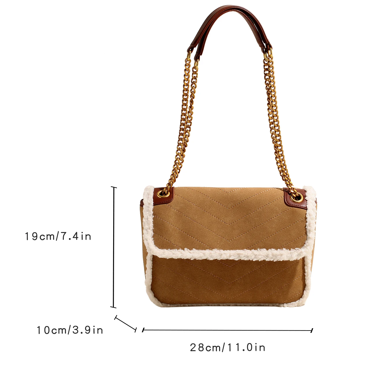 Designer Shoulder Bag Luxury Lamb Woolen Handbag Women's Underarm Shopper Purse Retro Suede Leather Messenger Bag Female bolsas