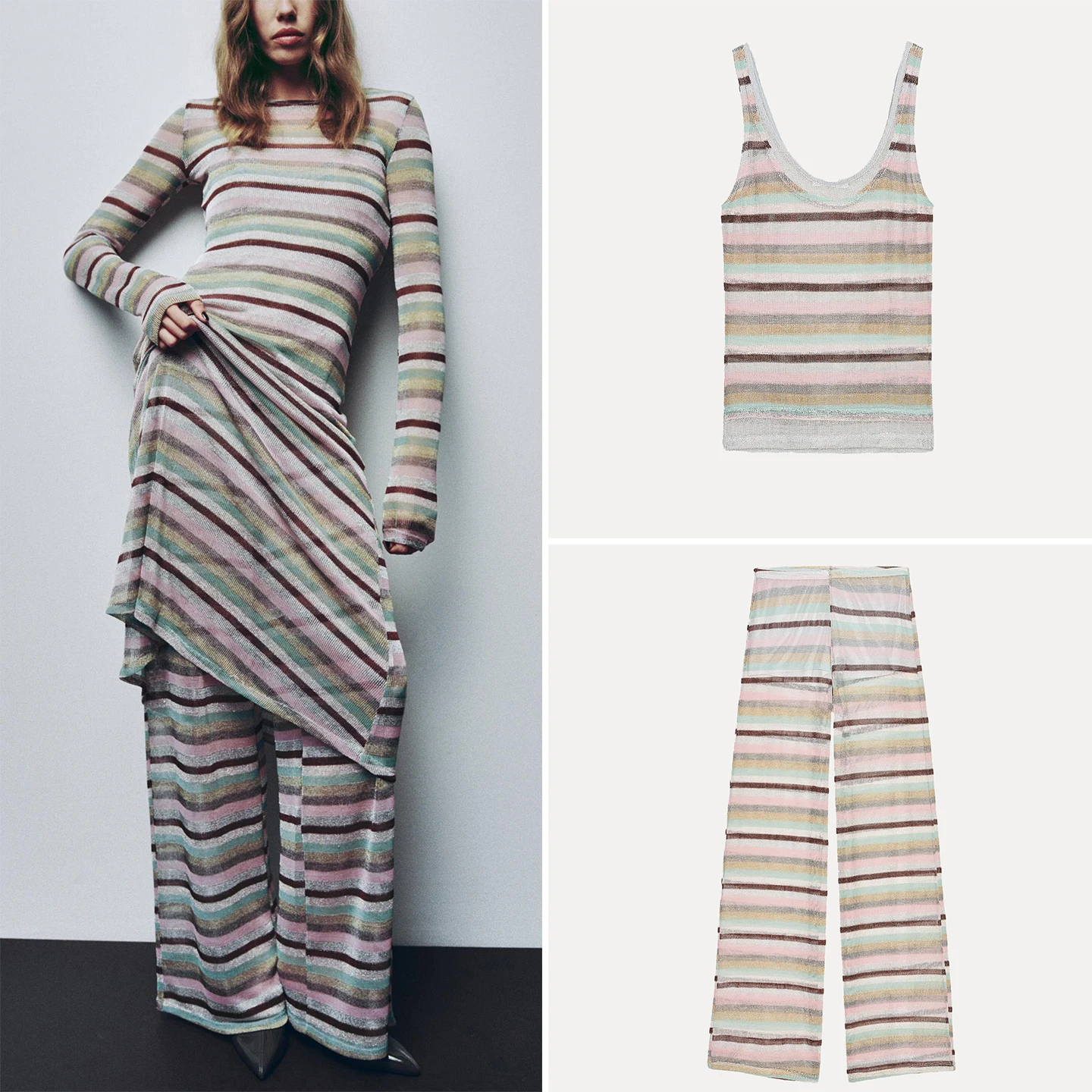 

Женский модный комплект Z, новинка 2025, комплект футболок Sle Wind Dr Top Bot, европейский комплект Sle Four Seasons, подходит для взрослых