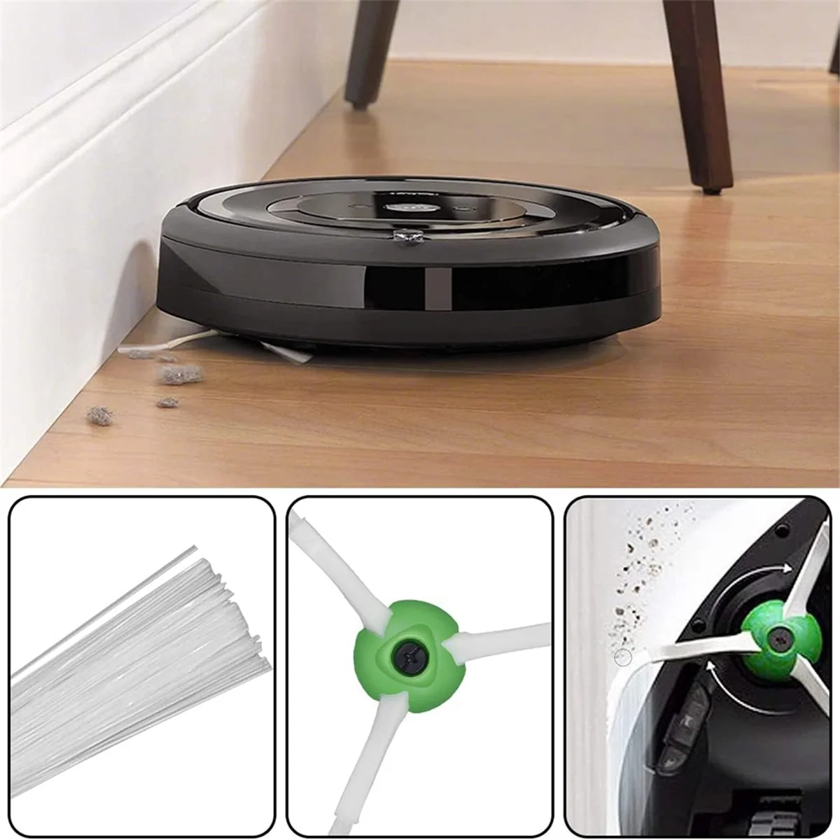 مجموعة مرشح علوي لـ Roomba Combo J7 Plus جهاز آلي لتنظيف الأتربة فرش مطاطية متعددة الأسطح مرشحات HEPA وسادات ممسحة جانبية
