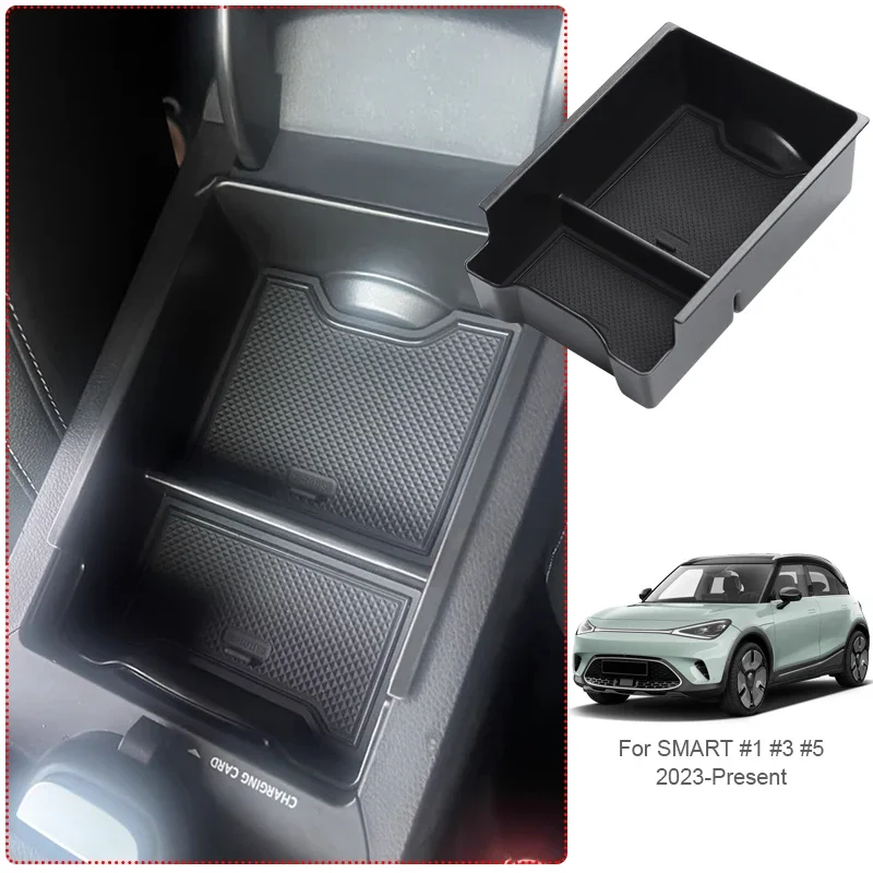 For SMART #1 #3 #5 2023-Present Car Armrest Box Storage Door Organizer Under Centrol Control Tray Water Cup Holder Accessories