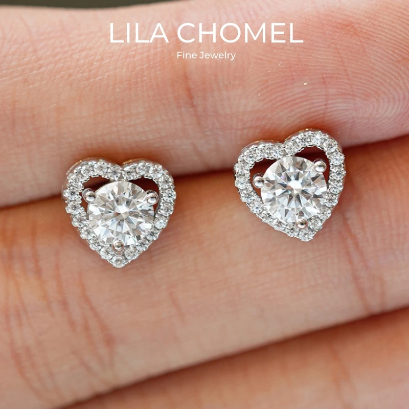 

Серьги на день рождения для дочки из белого золота 18 карат на День святого Валентина, 0,5 карата, муассанит с бриллиантами, женские свадебные серьги PT950, подарок на Новый год