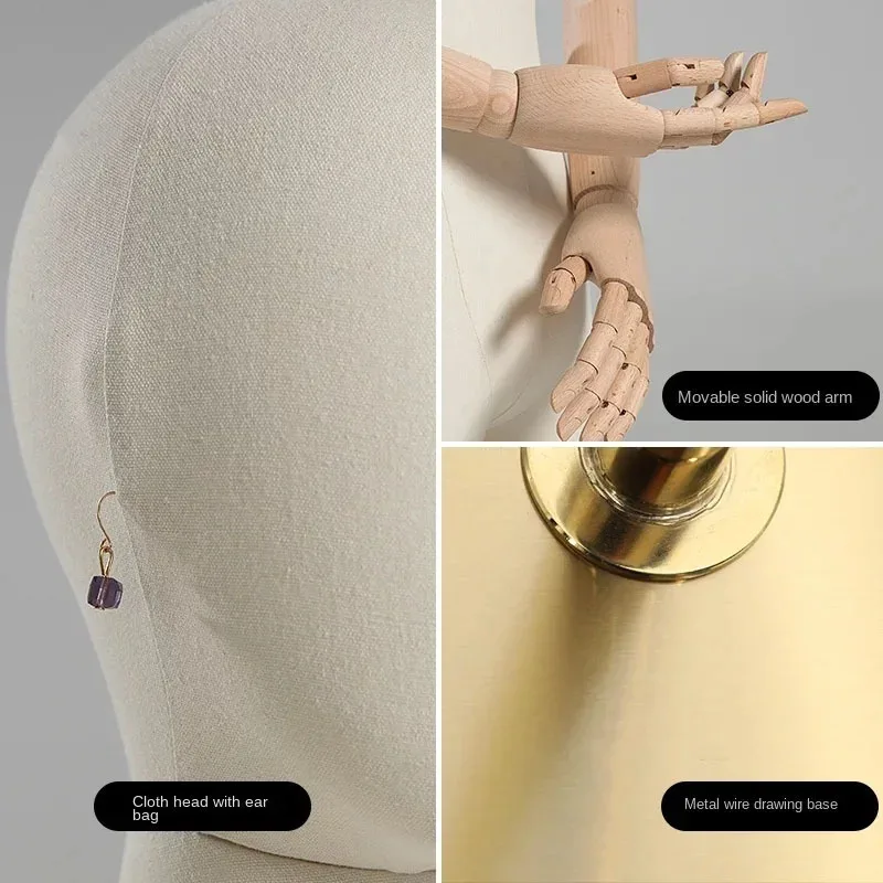 Half-length Mannequin for Women's Clothing Store Korean Mannequins with Metal Base Window Display
