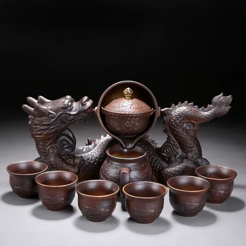 Persons Gaiwan Ceremony Teaware Set Accessories Semi Automatic Teaware Set Chinese Style Juego De Te Kitchen Supplies