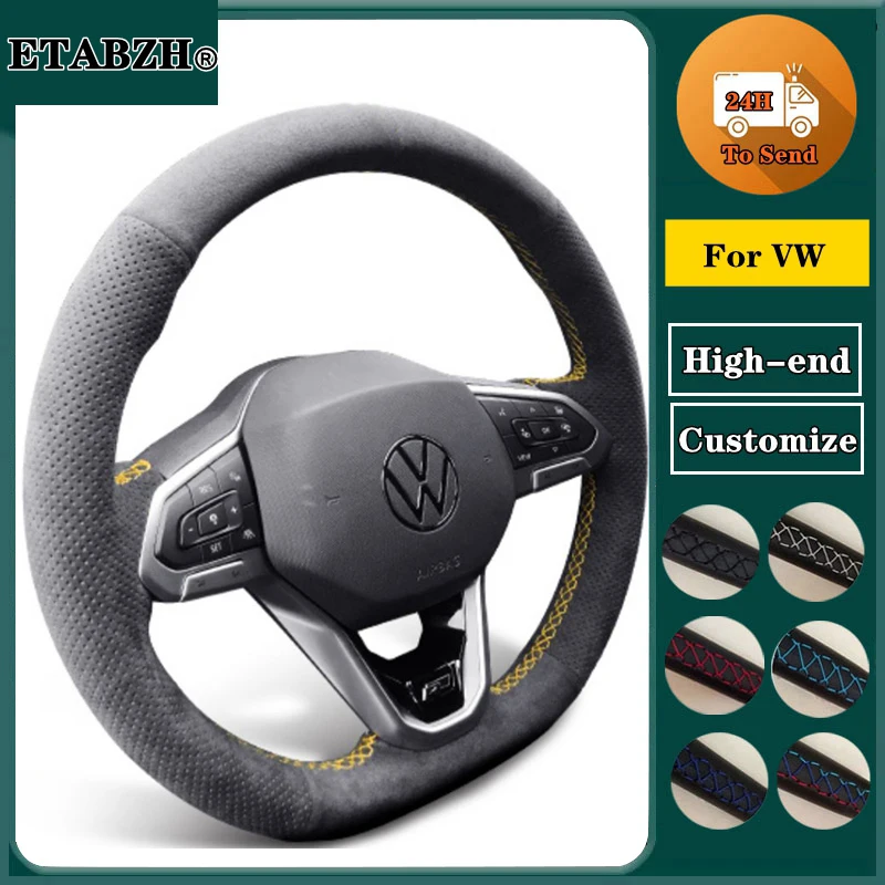 

Braid Car Steering Wheel Cover For Volkswagen VW Golf 7 6 5 4 3 2 MK7 MK6 MK5 NK4 NK3 MK2 Polo Passat B8 Tiguan Suede Leather