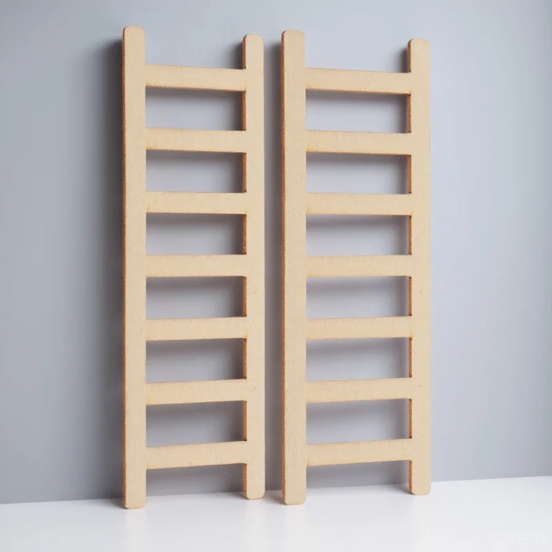 2 stuks miniatuur houten ladder voor huis tuinmeubilair decor accessoires BESPORTBLE