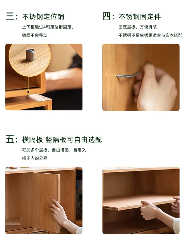 Combination cabinet, bookcase, TV cabinet, bedside table, Nordic display , solid wood drawer, side cabinet, storage stora