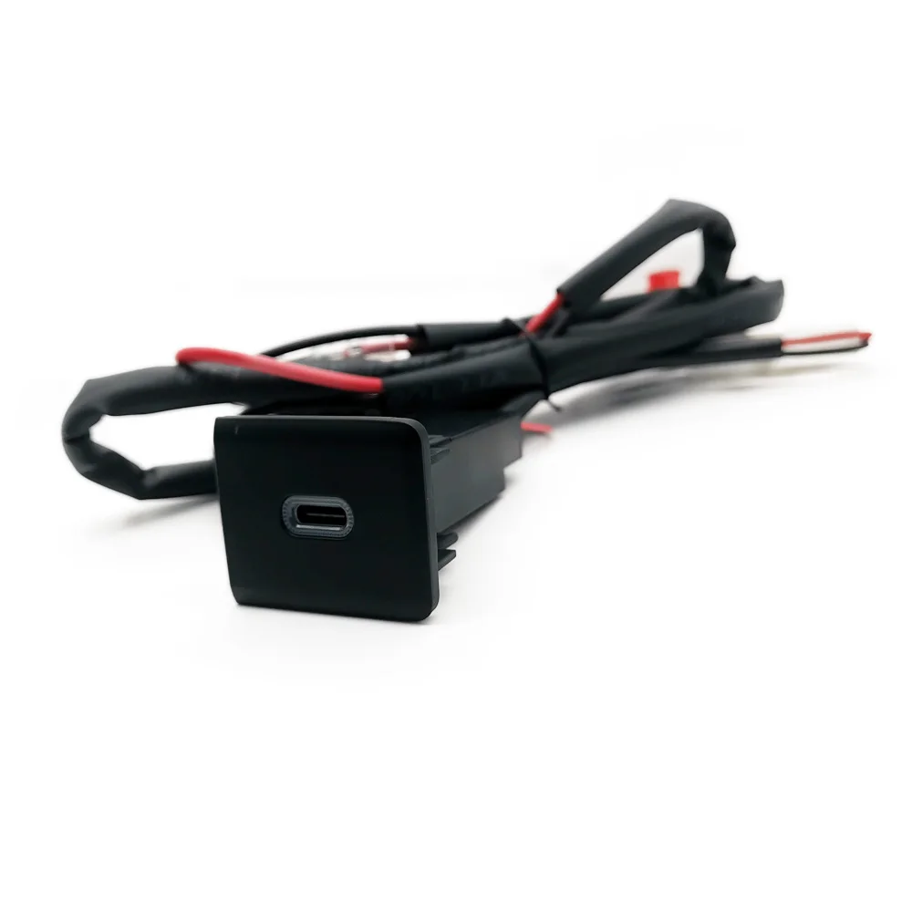 Auto-Ladebuchse Typ C PD-Ladeanschluss Stromadapter Telefonhalterung Passend für VW Caravelle T5 Zubehör Rote LED 12V/24V