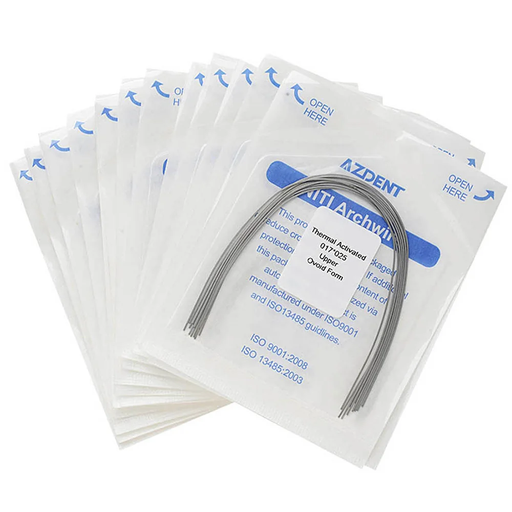 10pcs/pack AZDENT Dental Super Elastic Heat Thermal Activated Niti Orthodontic Arch Wires Oval Form Archwire Rectangular / Round