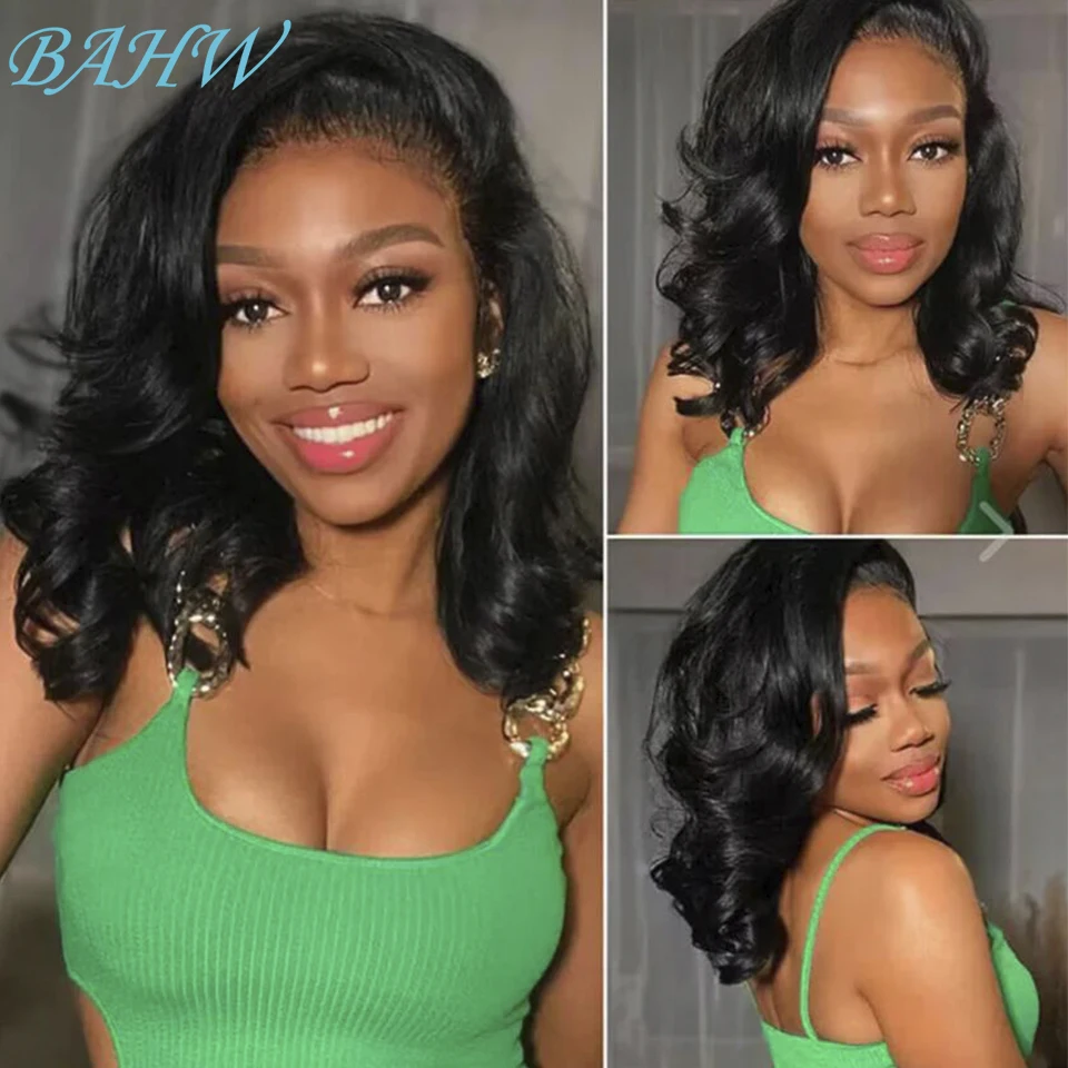 

Mongolian 13x4 Transparent Lace Frontal Wig Body Wave Bob Wig 100% Human Hair Wig Virgin Hair Lace Closure Wig Natural Black