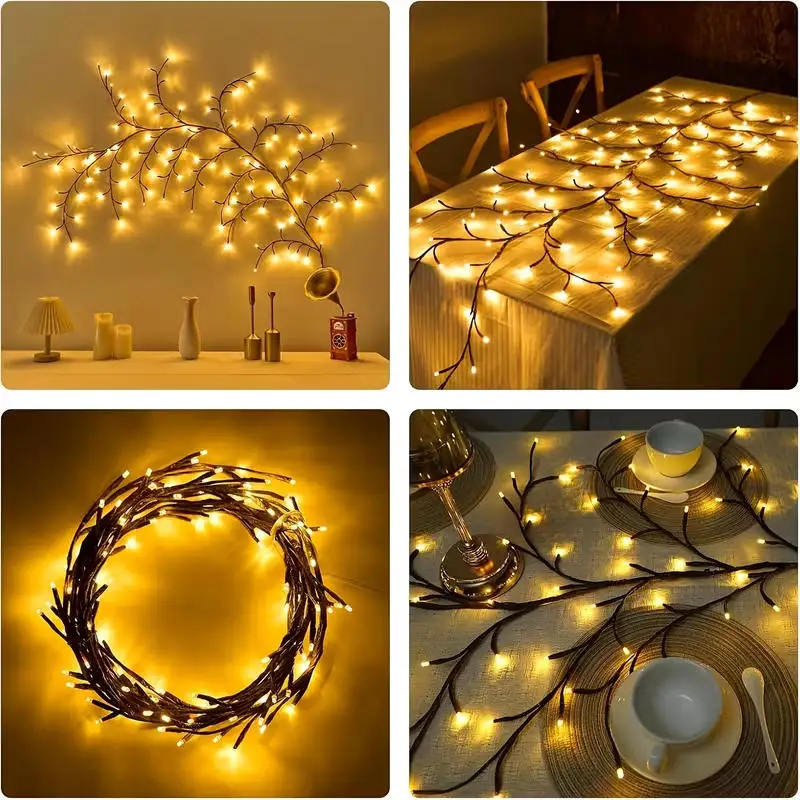 USB-Lichterkette mit 8 Modi und Fernbedienung, wasserdichte LED, flexible DIY-Baumzweiglampe, Lichterkette für Zuhause, Wand, Weihnachtsdekoration – Detail 9