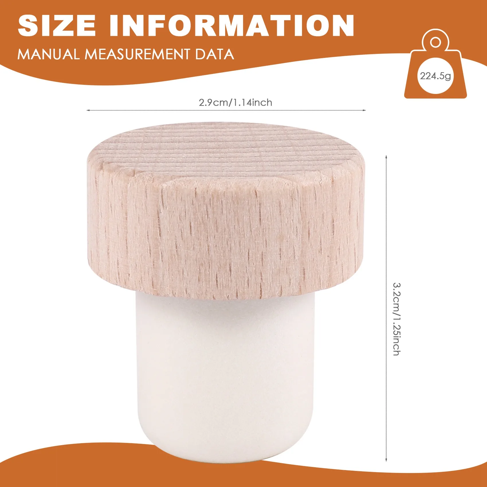 AC88-24Pc Wine Bottle Corks T Shaped Cork Plugs For Wine Cork Wine Stopper Reusable Wine Corks Wooden And Rubber Wine Stopper
