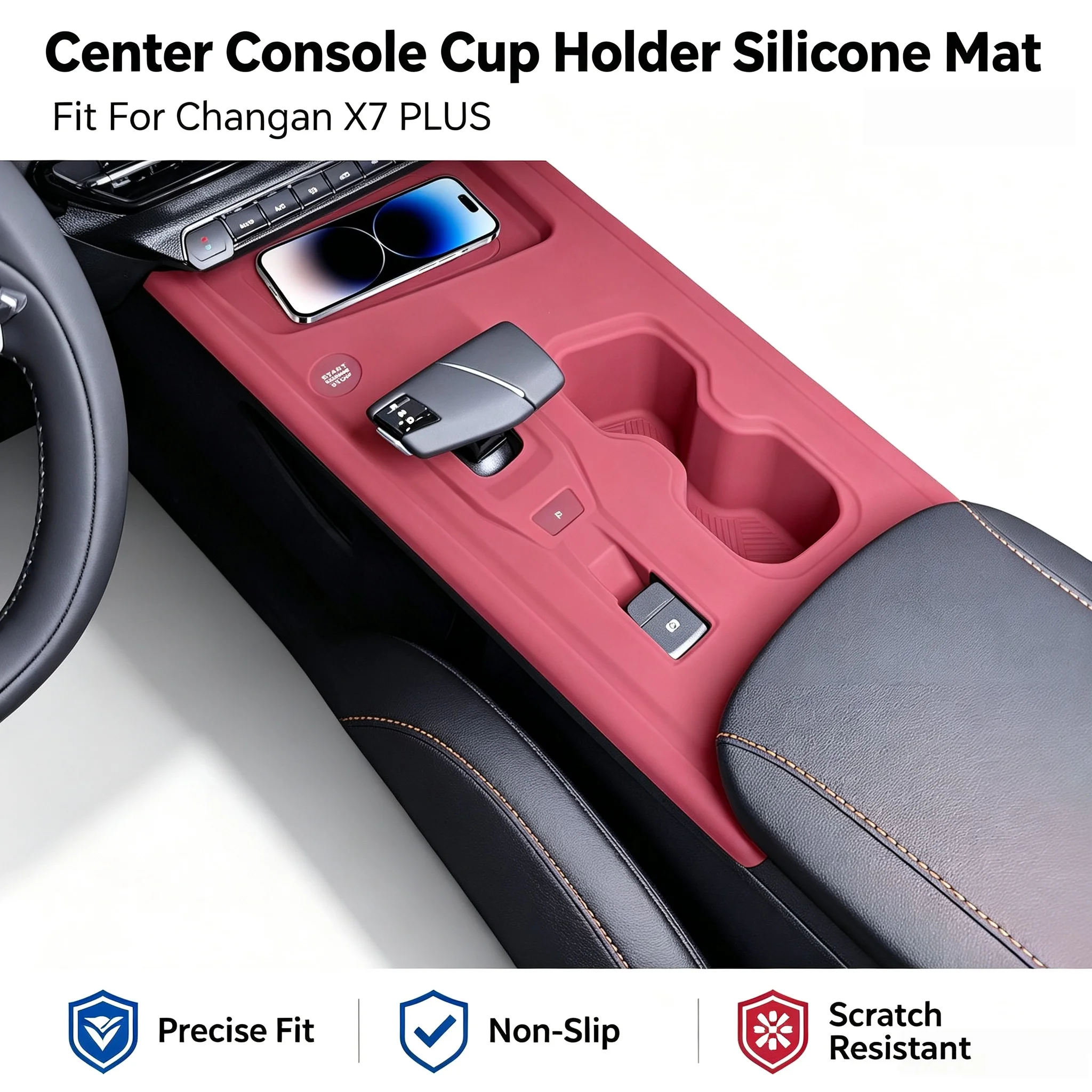 Soft Silicone Cup Holder Cover For Changan X7 PLUS Waterproof Center Console Drink Mat Anti-Dust Car Interior Accessories