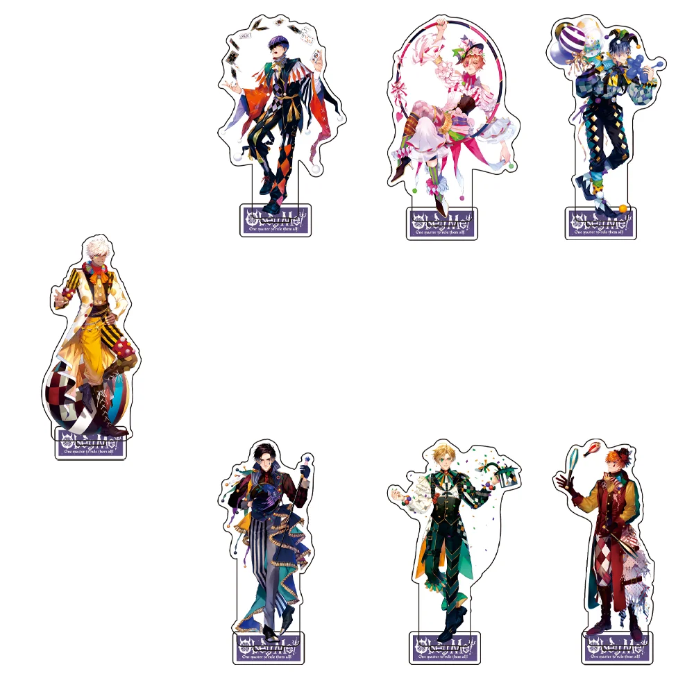 Anime Obey Me! Acrylic Stand Model Plate Keychain Set - Lucifer Mammon Leviathan Satan Asmodeus Beelzebub Belphegor Cosplay Toys