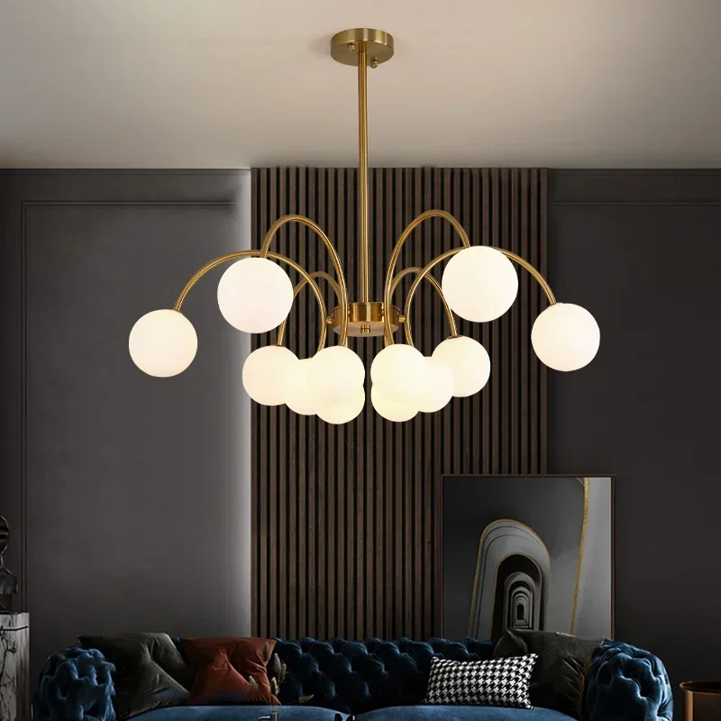 

Modern Glass Ball LED Chandelier for Living Dining Room Kitchen Food Tables Bedroom Pendant Light Home Decor Lusters Luminaires