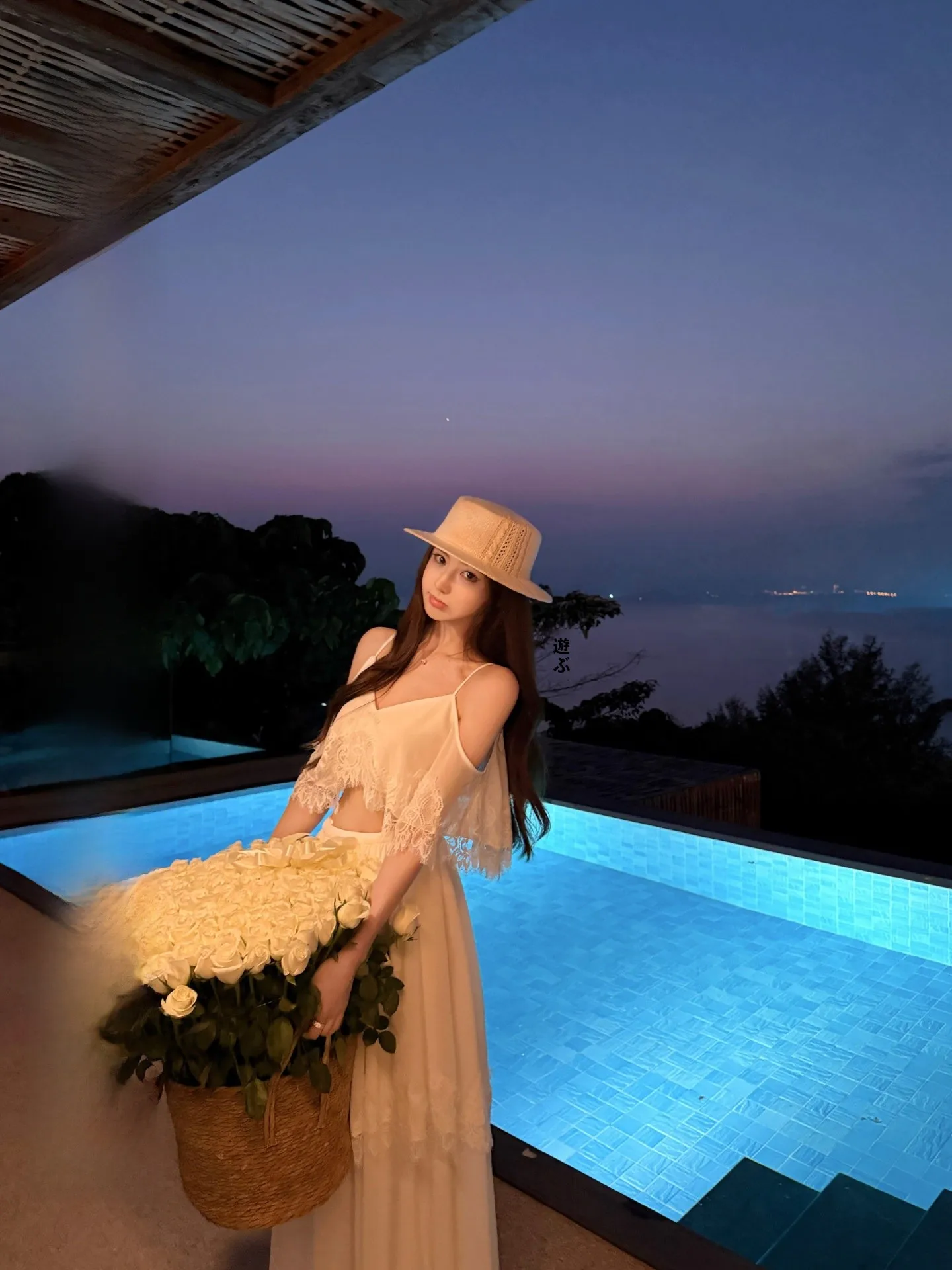 

Okmashop Moonlight Waltz White Holiday Set Women Summer Lace Trim Halter Half Skirt Two Piece Set High Waist Spring Season