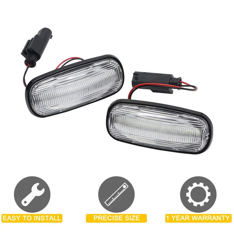 Clear Lens Dynamic LED Side Marker Lamp Assembly For Land Rover Defender TD5 Freelander Discovery2 Blinker Turn Signal Light