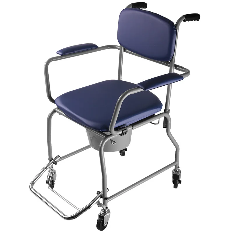 Portable Toilet Seat, Sturdy Mobile Commode for Elderly Pregnant Disabled, Bathing Toileting Chair, Home Use