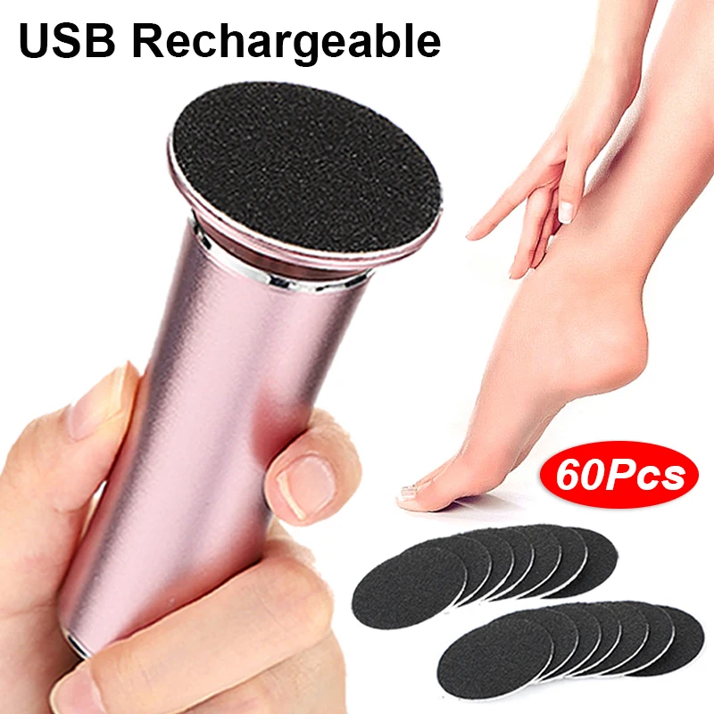 

Electric Foot File Cuticle Callus Remover Rechargeable Leg Heels Remove Dead Skin Pedicure Tools With Sandpaper Foot Heel Care