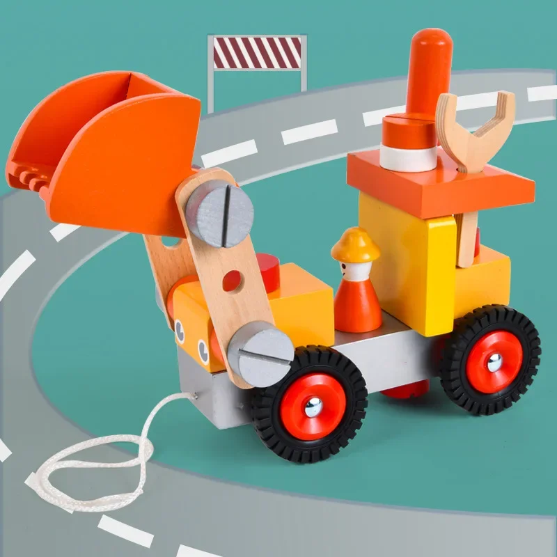 Hot sale factory direct price wooden toy early education toys car assembly nut wire disassembly