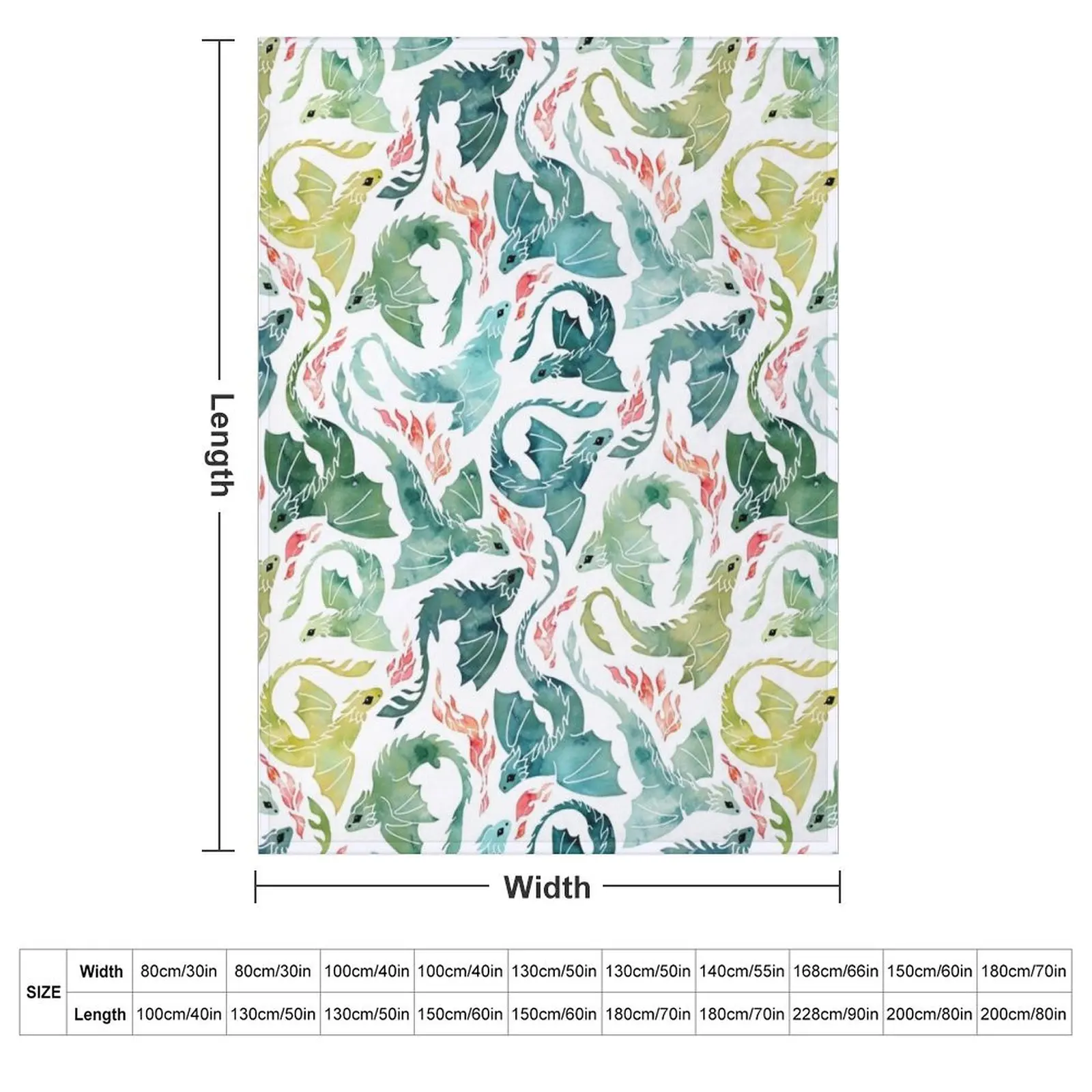 Dragon fire turquoise & green Throw Blanket Blankets For Sofas Picnic Hairy Thin Luxury Furrys Blankets