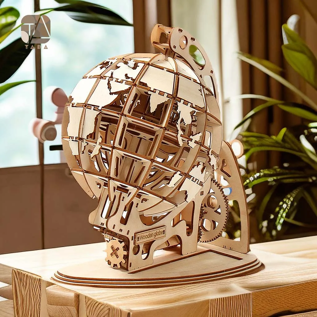 

Tada 3D Wooden Globe DIY Model Puzzle Building Kit Toys Birthday Gift For Children Kids