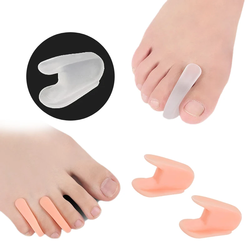 Separador de dedos de Gel para el cuidado de los pies, Corrector de juanetes de Hallux Valgus, Protector ortésico de silicona para el pulgar, enderezar, 1 par