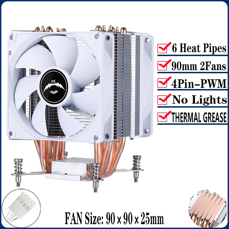6Heat-pipes 2Fan4pin
