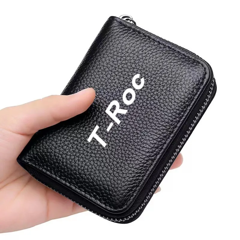 

Leather Credit Card Driver's License Wallet Anti Rfid Protected Bank Card Bag For VW Volkswagen T ROC TROC 2021 2020 2019 2018