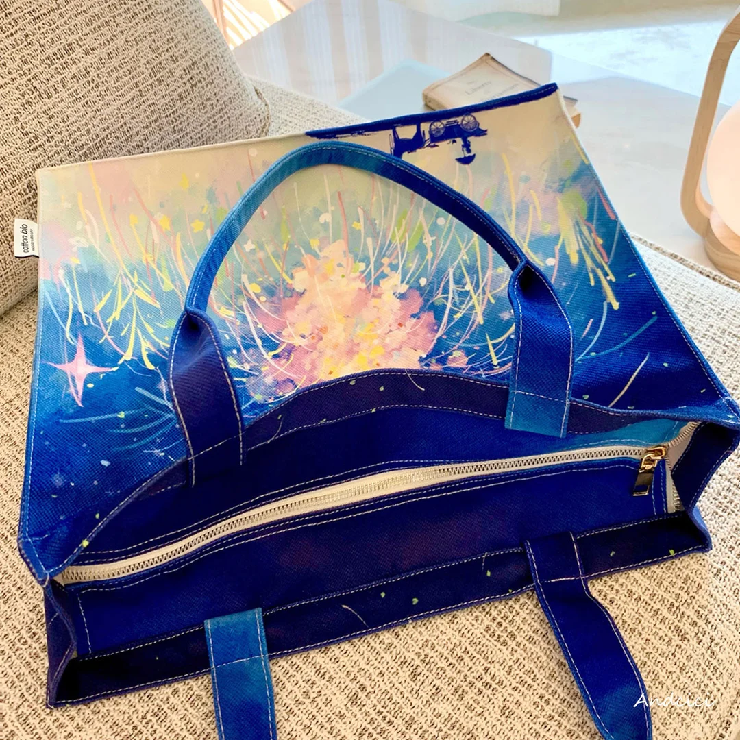 2024 New Design Fresh Fashion Niche Elegant Inted One-shoulder Handbag All-match Spring Large Tote Bag Canvas Bags