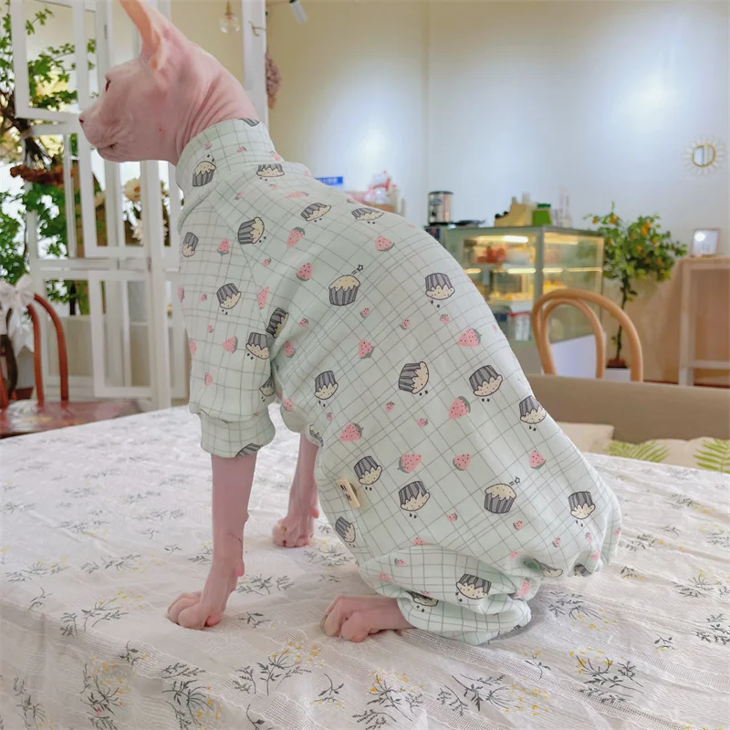 Moda sphynx gato quente camisola sem pêlos roupas de gato conforto algodão gola alta casaco para devon rex roupas de gato para outwear