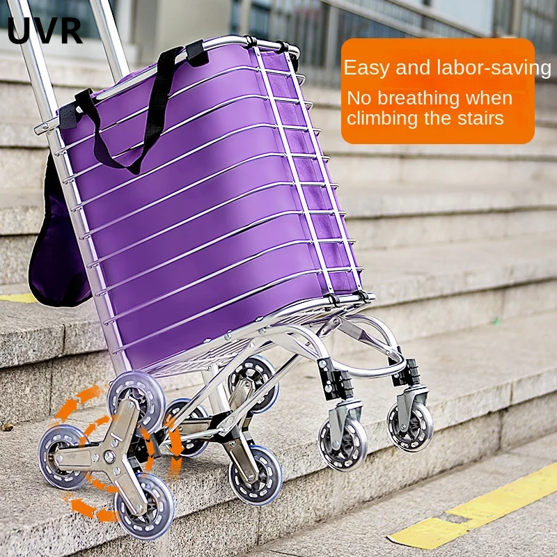 

UVR Outdoor Household Grocery Cart Portable Storage Shopping Universal Wheeled Cart Hand Cart and Climbing Storage Trolley